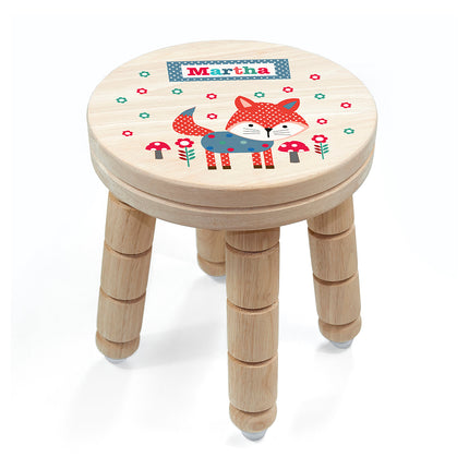 Fox Wooden Stool - Personalised