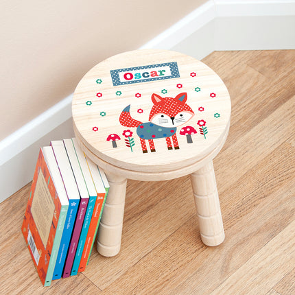 Fox Wooden Stool - Personalised