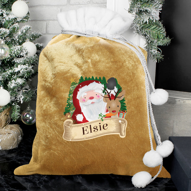 Personalised Santa Sack - Gold