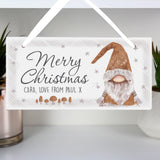 Personalised Gonk Christmas Wooden Sign
