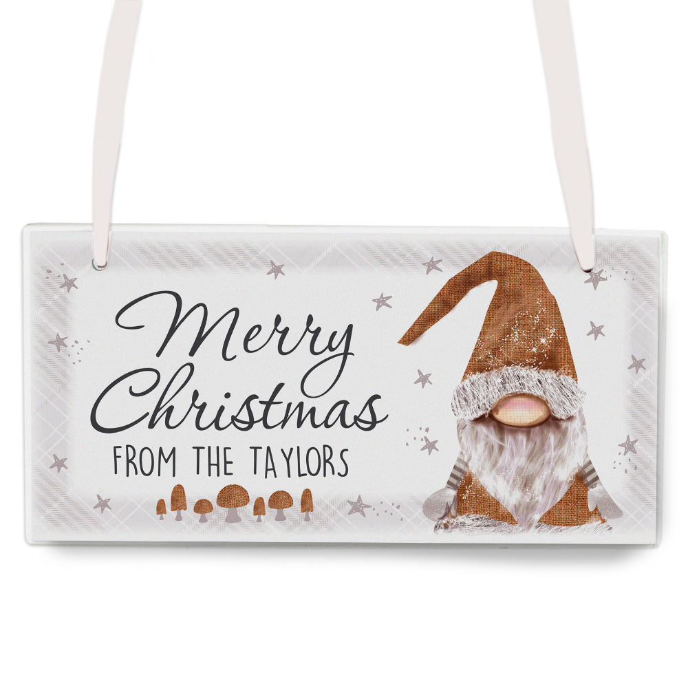 Personalised Gonk Christmas Wooden Sign