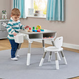 Grey Height Adjustable Table and Chair Set