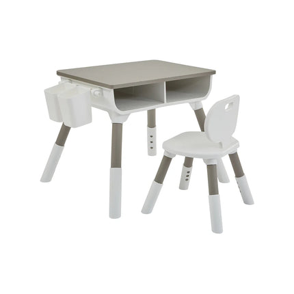Grey Height Adjustable Table and Chair Set