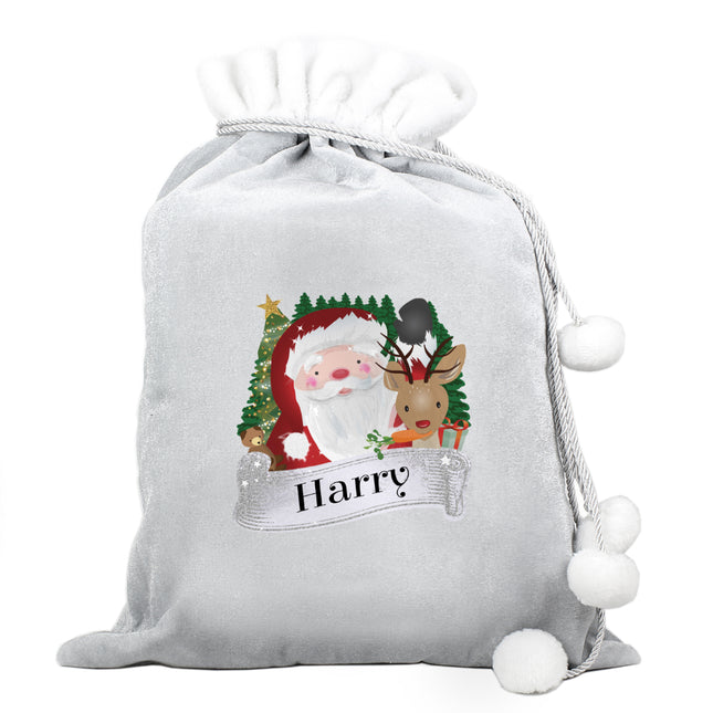 Personalised Santa Sack - Silver/Grey