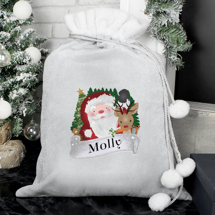 Personalised Santa Sack - Silver/Grey