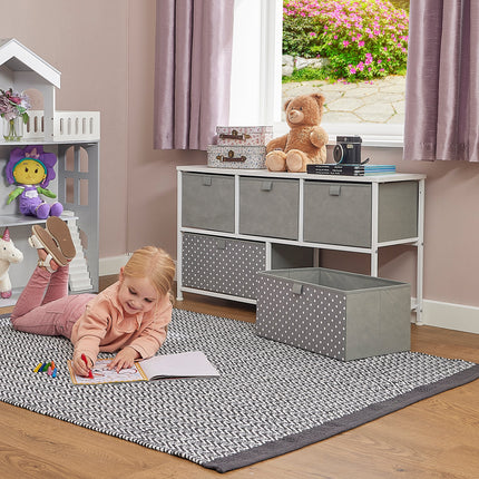 Grey 5 Drawer Storage Chest