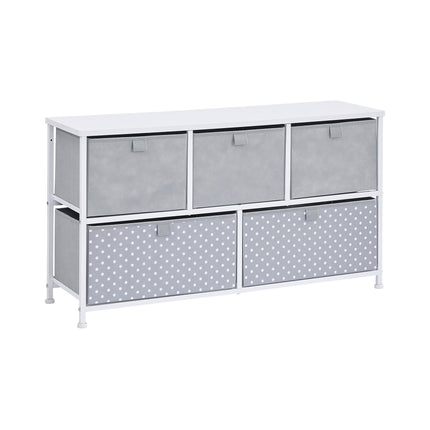 Grey 5 Drawer Storage Chest