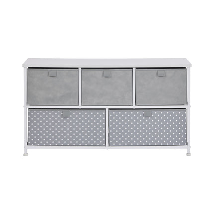 Grey 5 Drawer Storage Chest