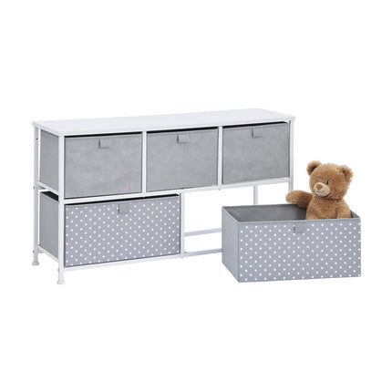 Grey 5 Drawer Storage Chest