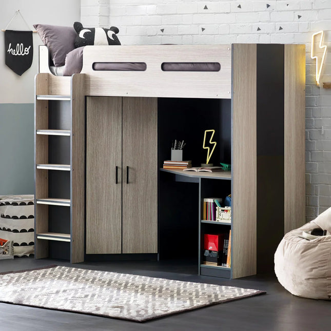 Hercules High Sleeper - Woodgrain & Anthracite