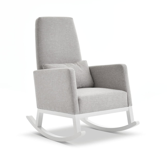 High Back Rocking Chair - Silver/Stone