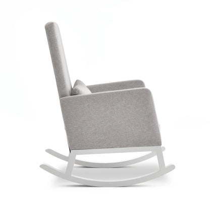 High Back Rocking Chair - Silver/Stone