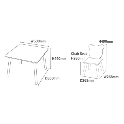 Bear Table & 2 Chairs