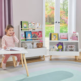 White Bookcase and Toy Storage Cabinet