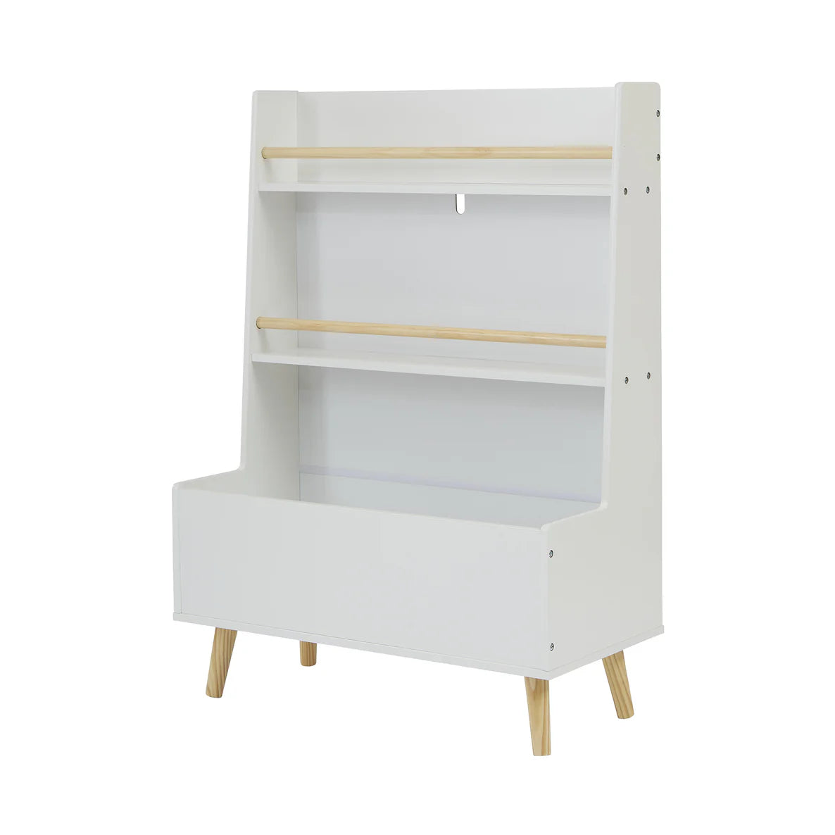 White Bookcase and Toy Storage Cabinet