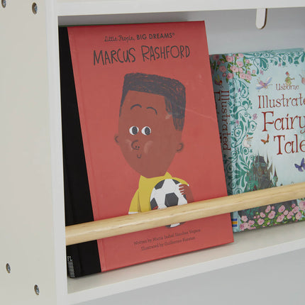 White Bookcase and Toy Storage Cabinet