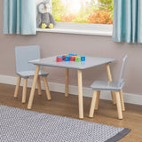 Grey Pinewood Table & Chairs