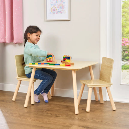 Kids Natural Wood Table & Chairs