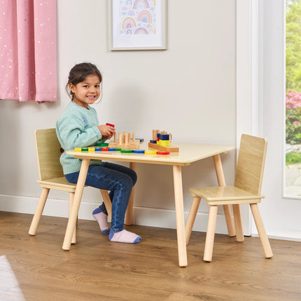 Kids Natural Wood Table & Chairs