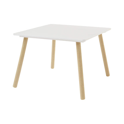 White & Pinewood Table & Chairs