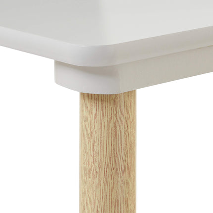 White & Pinewood Table & Chairs