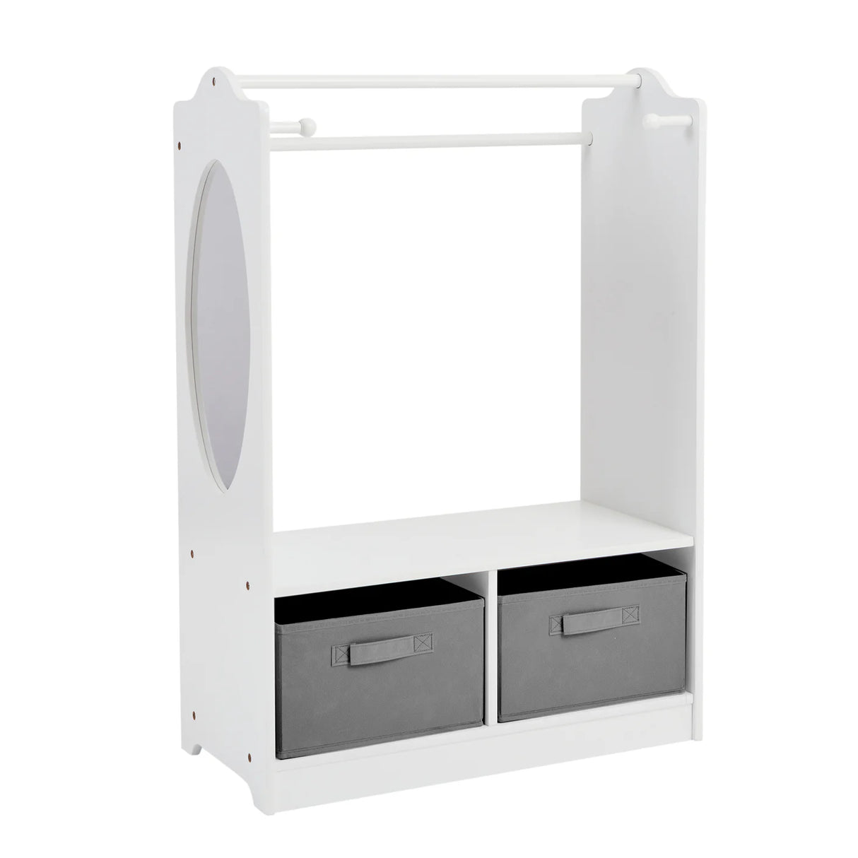 White Dressing Up Unit with Grey Boxes