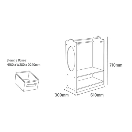 White Dressing Up Unit with Grey Boxes