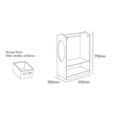 White Dressing Up Unit with Grey Boxes
