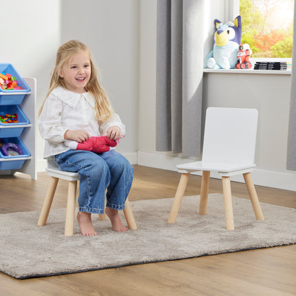 White & Pinewood Chairs - set of 2