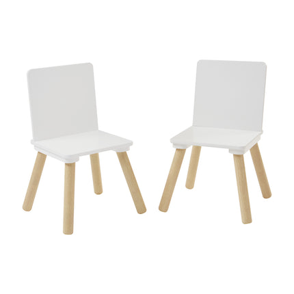 White & Pinewood Chairs - set of 2