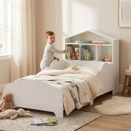 Toddler Bed with Bookcase