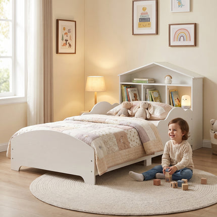 Toddler Bed with Bookcase