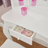 White Vanity Table & Stool