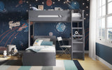 Cosmic L Shaped Bunk Bed - Grey