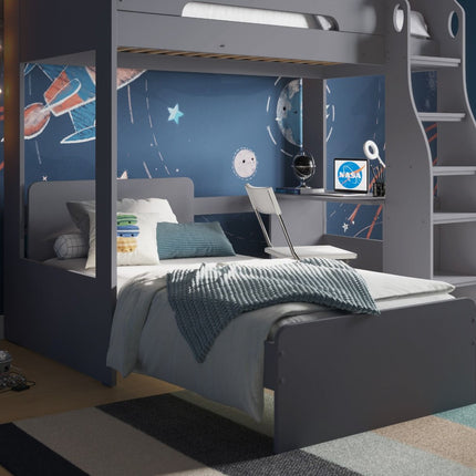 Cosmic L Shaped Bunk Bed - Grey