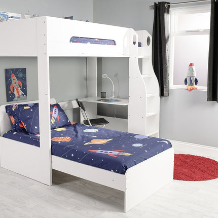 Cosmic L Shaped Bunk Bed - White
