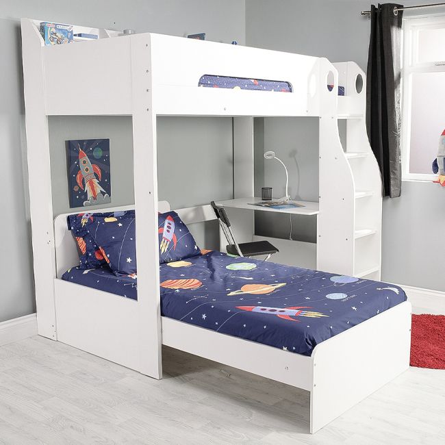 Cosmic L Shaped Bunk Bed - White