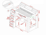 Cosmic L Shaped Bunk Bed - White