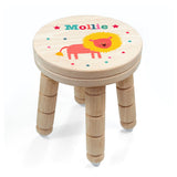 Lion Wooden Stool - Personalised