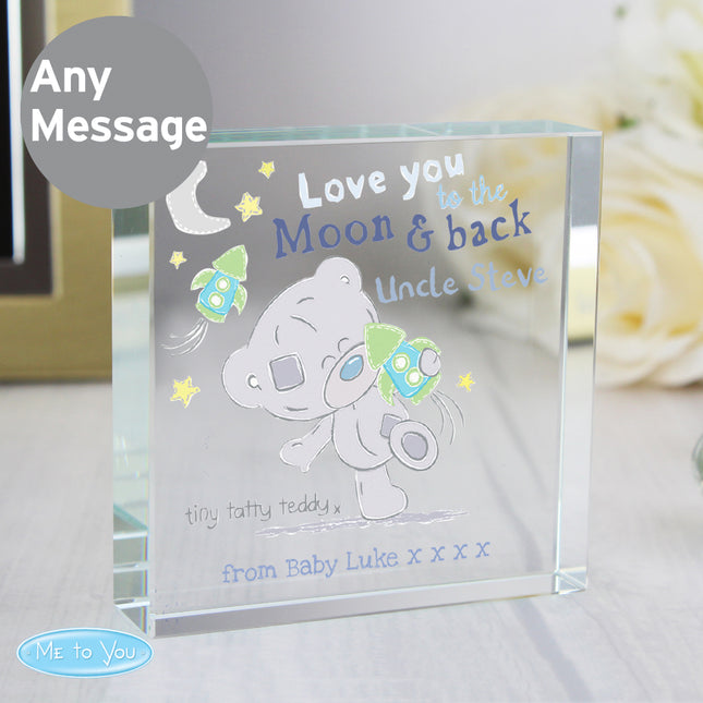 Tiny Tatty Teddy - Love You to the Moon and Back Crystal Token - Personalised