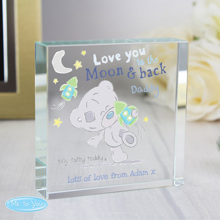 Tiny Tatty Teddy - Love You to the Moon and Back Crystal Token - Personalised