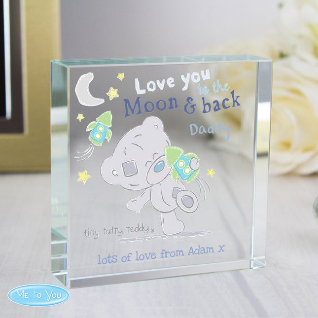 Tiny Tatty Teddy - Love You to the Moon and Back Crystal Token - Personalised