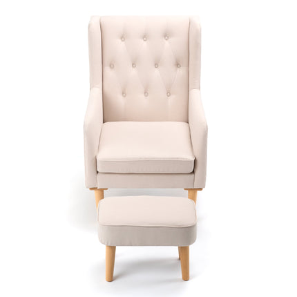 Lux Nursing Chair with Stool - Cream