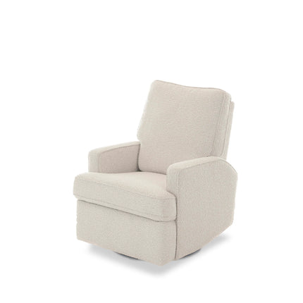 Madison Swivel Glider Recliner Electric Chair - Teddy Fabric - Ivory