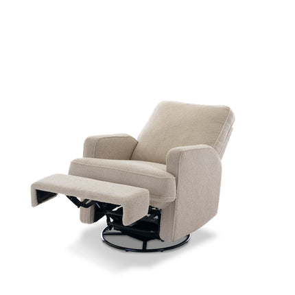 Madison Swivel Glider Recliner Electric Chair - Teddy Fabric - Truffle