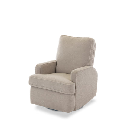 Madison Swivel Glider Recliner Electric Chair - Teddy Fabric - Truffle