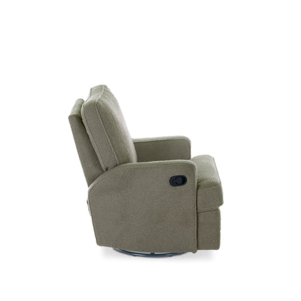 Madison Swivel Glider Recliner Chair - Teddy Fabric Olive