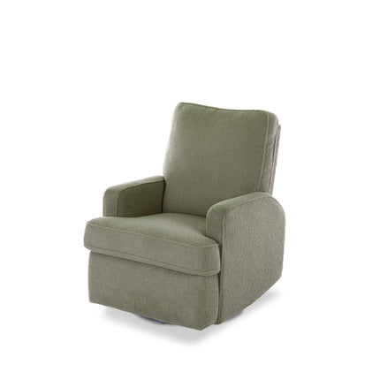 Madison Swivel Glider Recliner Chair - Teddy Fabric Olive