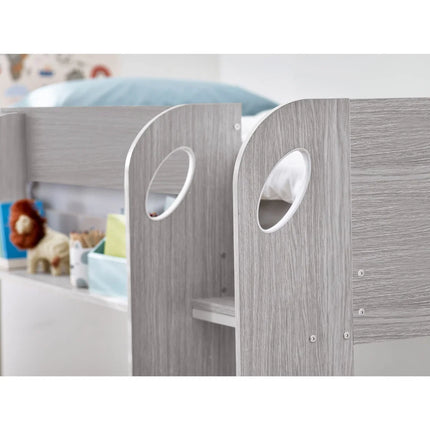 Mars Bunk Bed with Trundle - Grey Oak
