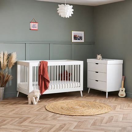 Maya 2 Piece Nursery Furniture Set - Nordic White